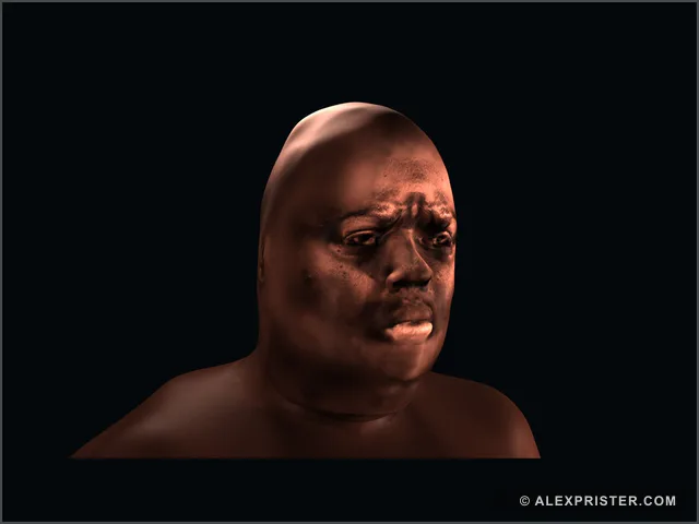 Finished portrait render from Alex Prister's Biggie Smalls fan sculpt